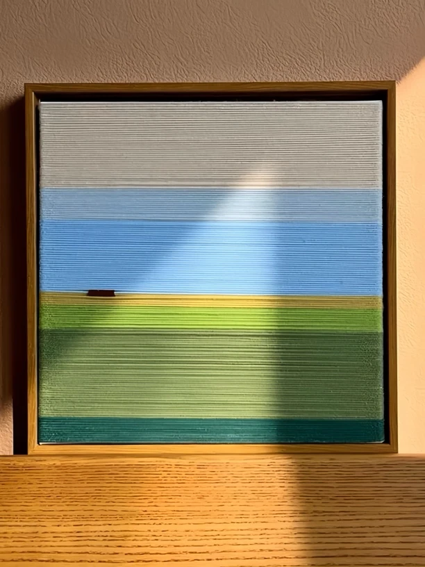 莫兰迪色大海建筑风景客厅装饰画抽象小众艺术油画玄关走廊壁挂画