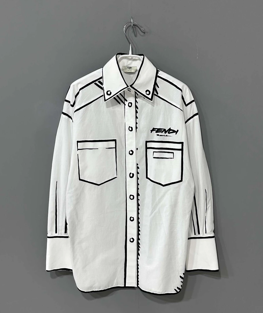 99新 FENDI/芬迪 加州天空字母logo衬衫/38码/99新/54950