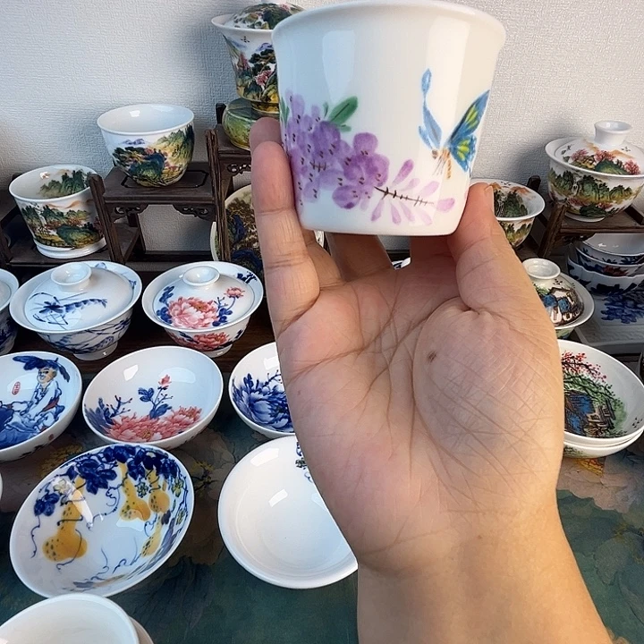 忠意堂釉下彩蝶恋花微瑕不退