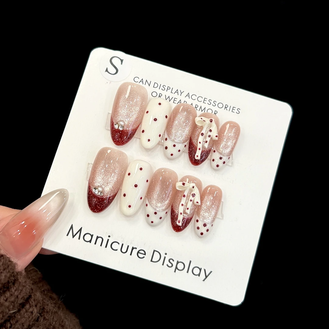 【奥黛丽】蓝珊手工穿戴甲秋冬显白简约纯欲气质百搭美甲贴片