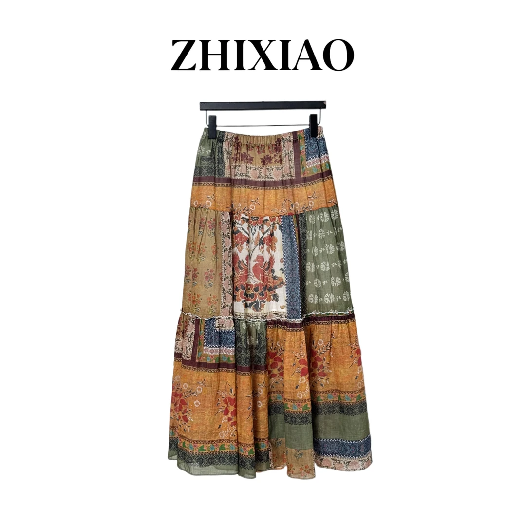 【ZHIXIAO】夏季新款：花色半裙73790