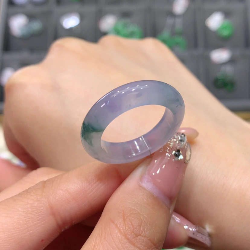 【闪购商品】翡翠戒指未镶嵌20号冰紫飘花
