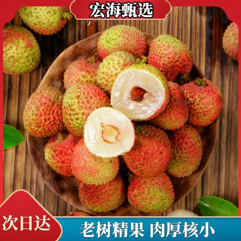 【明日达】广东妃子笑荔枝5斤新鲜头茬现摘水果核小肉厚香甜爆汁紫罗兰荔枝