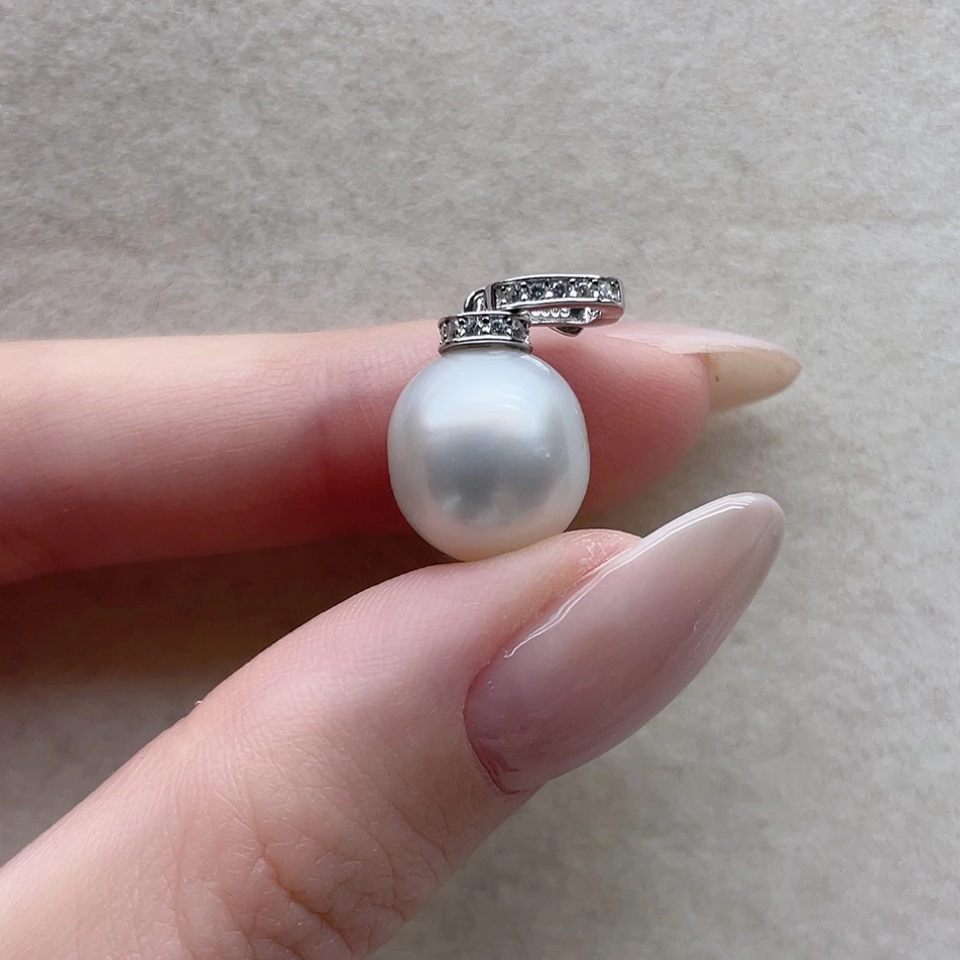 银S925镶嵌海水珍珠吊坠48