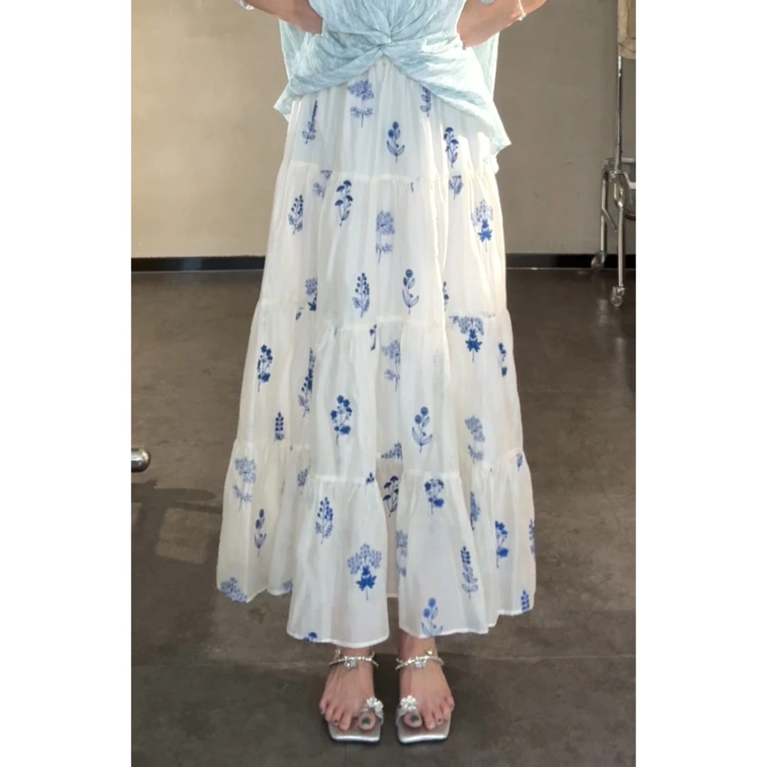 VGVL【青花瓷】夏季休闲裙子吸睛半身裙女