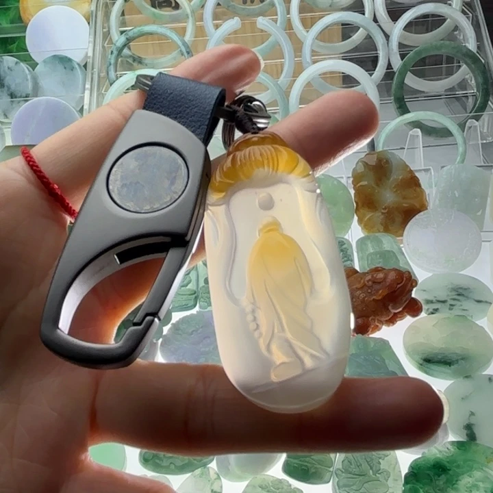 翡翠吊坠(赠链)未镶嵌玉石悟道吊坠