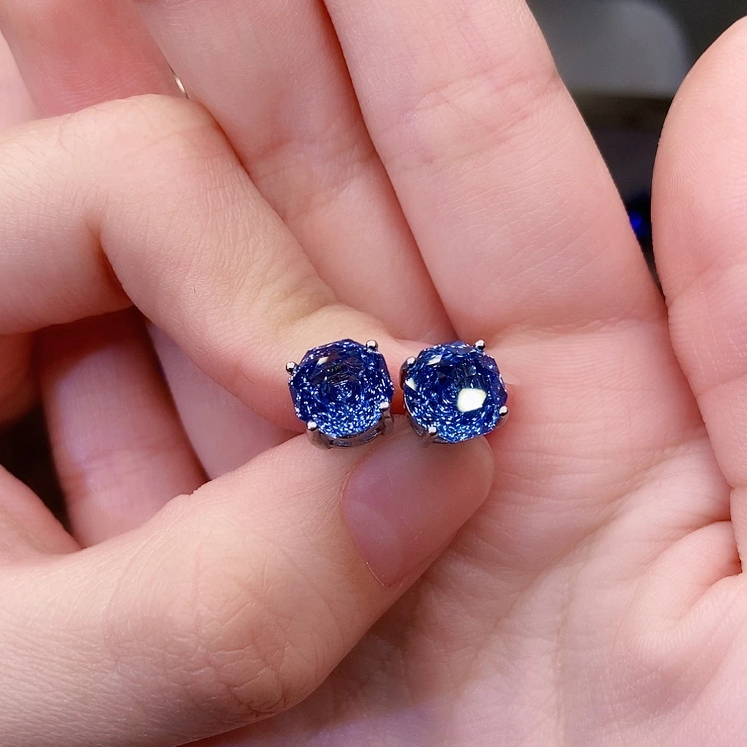 托帕石耳饰银S925镶嵌