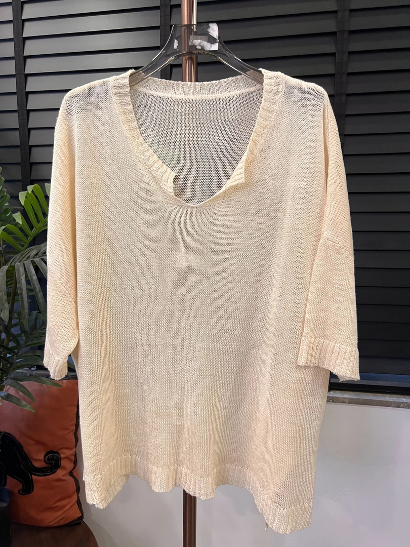 休闲风薄款毛针织衫文艺针织上衣夏季镂空透气春夏女装套头