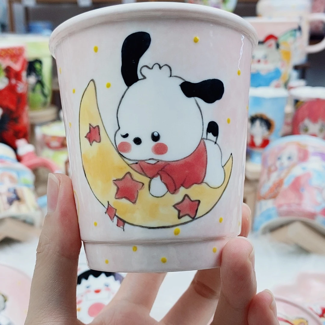 瓷片董董文创手绘陶瓷