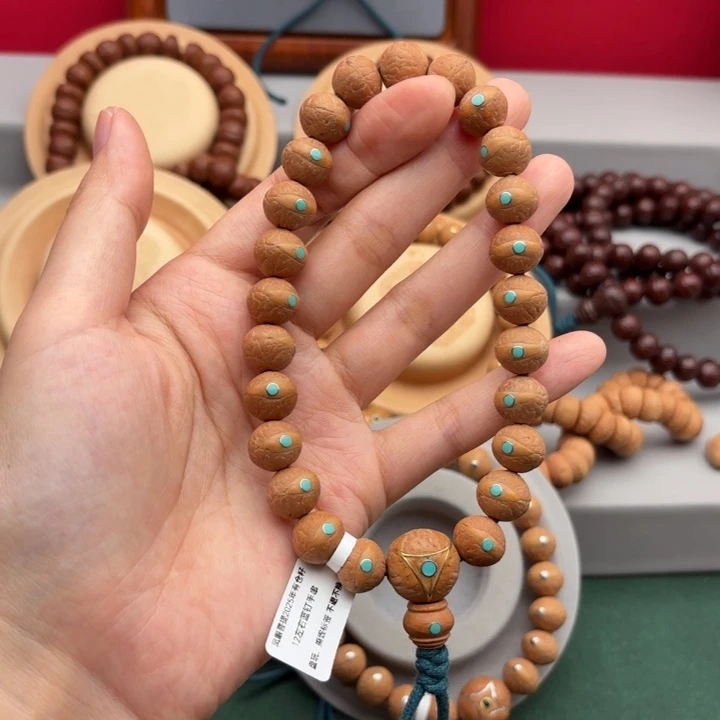 手串凤眼菩提12左右蓝钉镶嵌手串