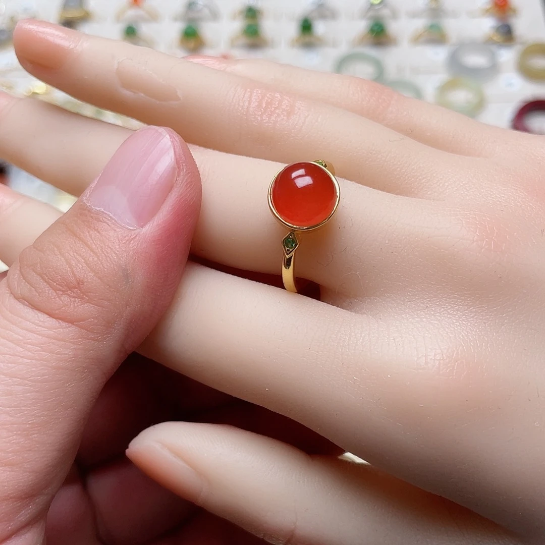 和田玉戒指银S925镶嵌