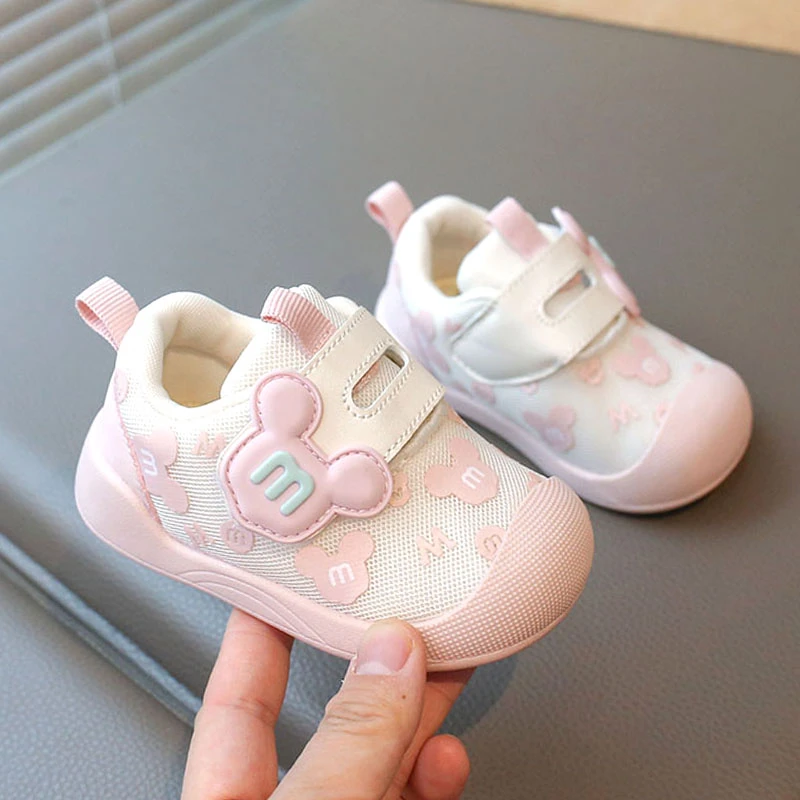 春秋女宝宝0一1-3岁婴儿学步鞋幼儿软底女童8-12个月透气网面鞋子