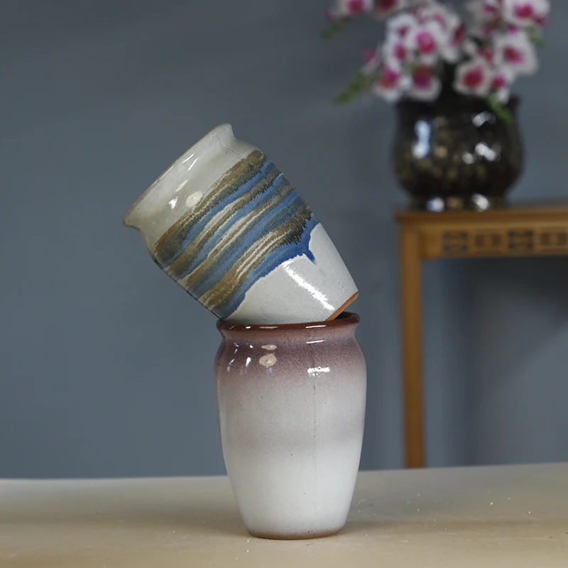 139#宜兴紫砂 粗陶陶罐 紫砂罐 景观  三角梅盆高度20cm 口径13cm