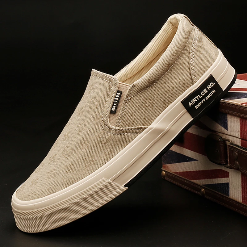 25811 男鞋透气潮鞋秋季男士帆布鞋韩版百搭布鞋一脚蹬懒人休闲鞋