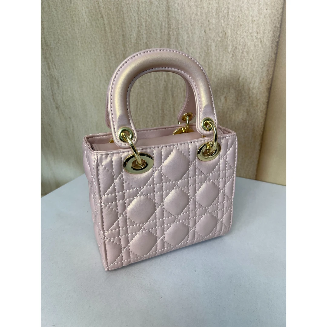 TOLEX2025新款手工百搭时尚三格女包珍珠粉色