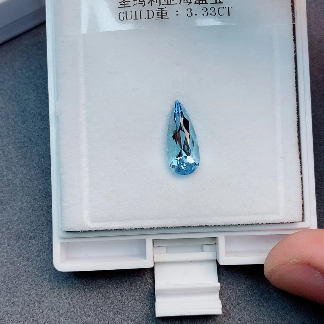 海蓝宝石笔搁未镶嵌3.33ct 吉尔德 圣玛利亚