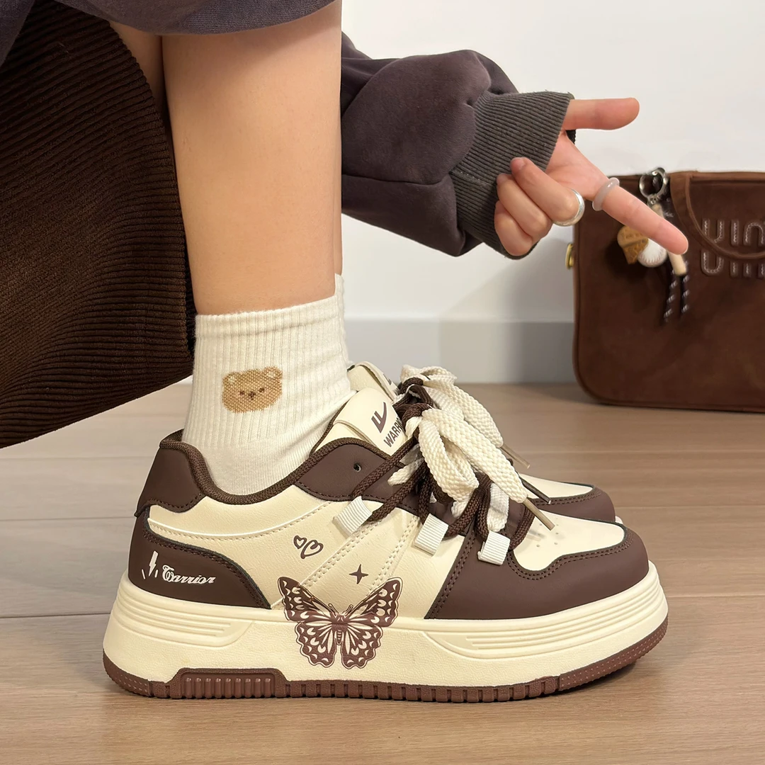 （万达撤柜）回力美拉德板鞋女款秋季新款蝴蝶复古小众不撞款鞋子