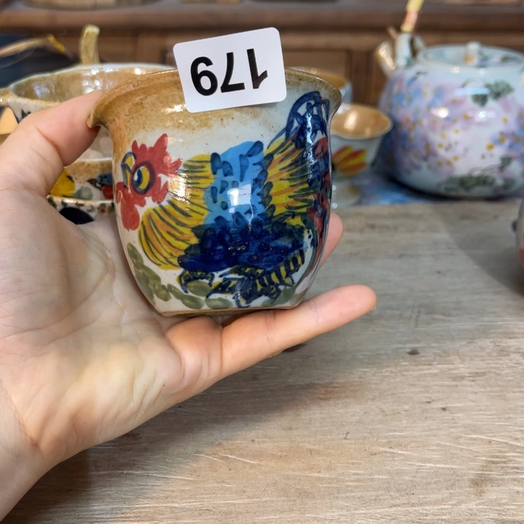 壶素浅陶瓷手工手绘