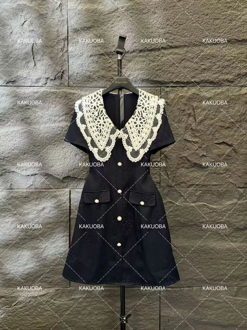 【原创大码设计师款】圆领极简风高腰连衣裙轻奢连衣裙K3526