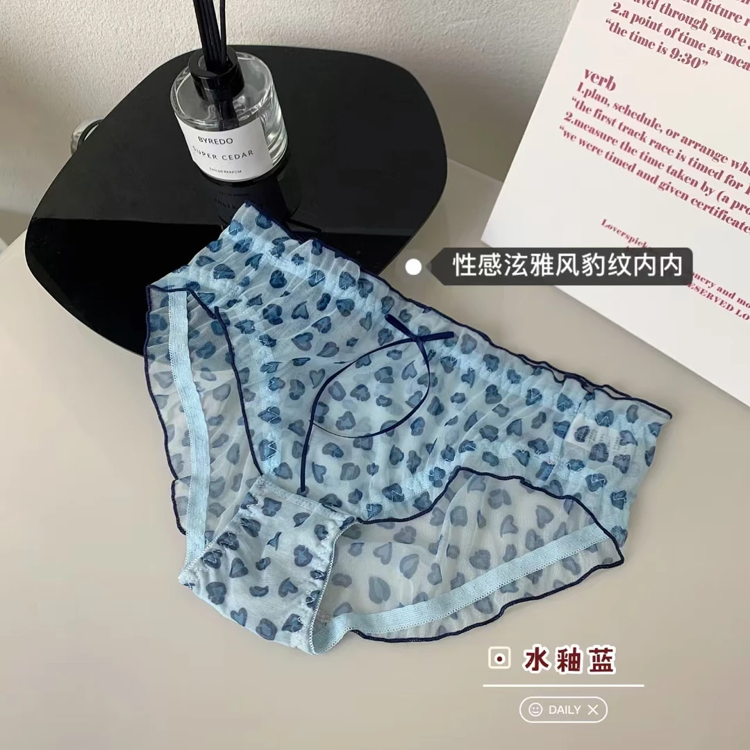 内内三角裤透气蕾丝泫雅风低腰性感豹纹女三角内裤（默认瑕疵 ）