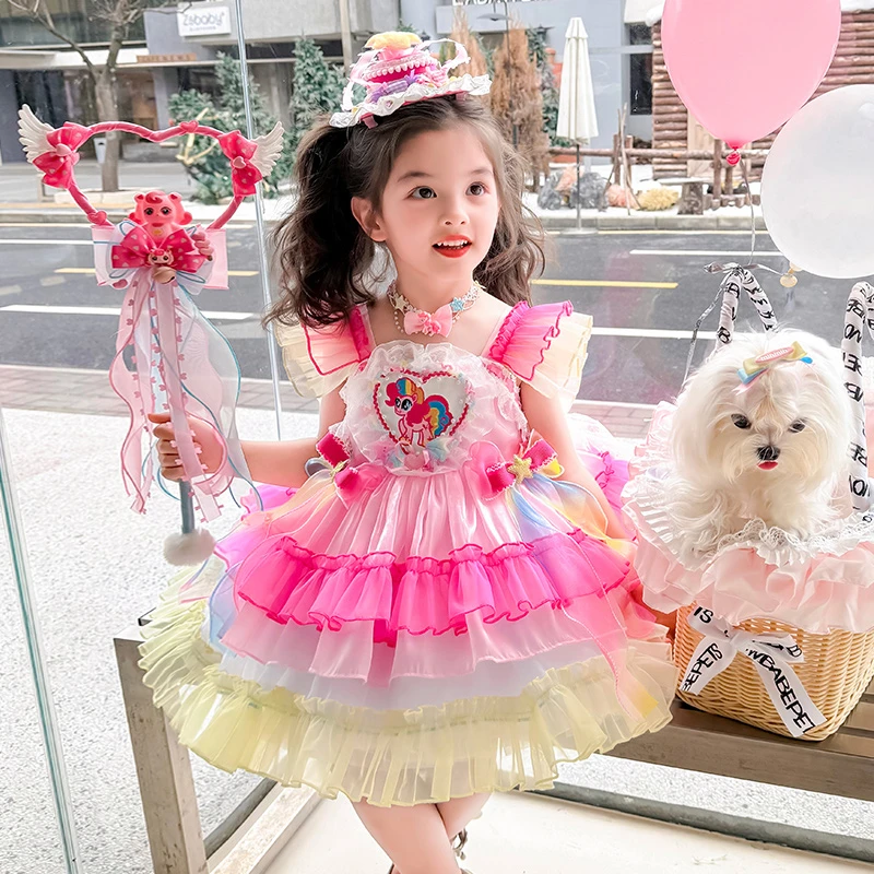 女童洛丽塔连衣裙夏季2025新款小马宝利裙小女孩蓬蓬裙礼服公主裙