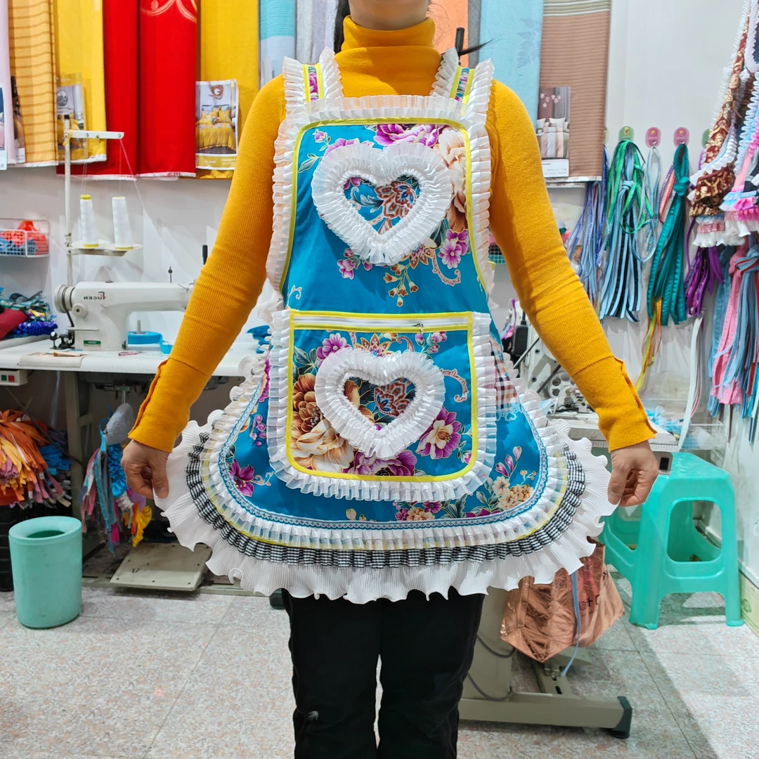 贵州新款花边围裙爆款厨房专用时尚可爱防尘防污工作服自产自销