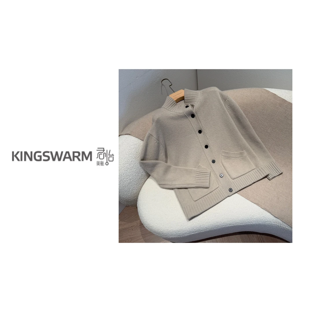 君怡【女士新款纽扣开衫】100山羊绒（2）