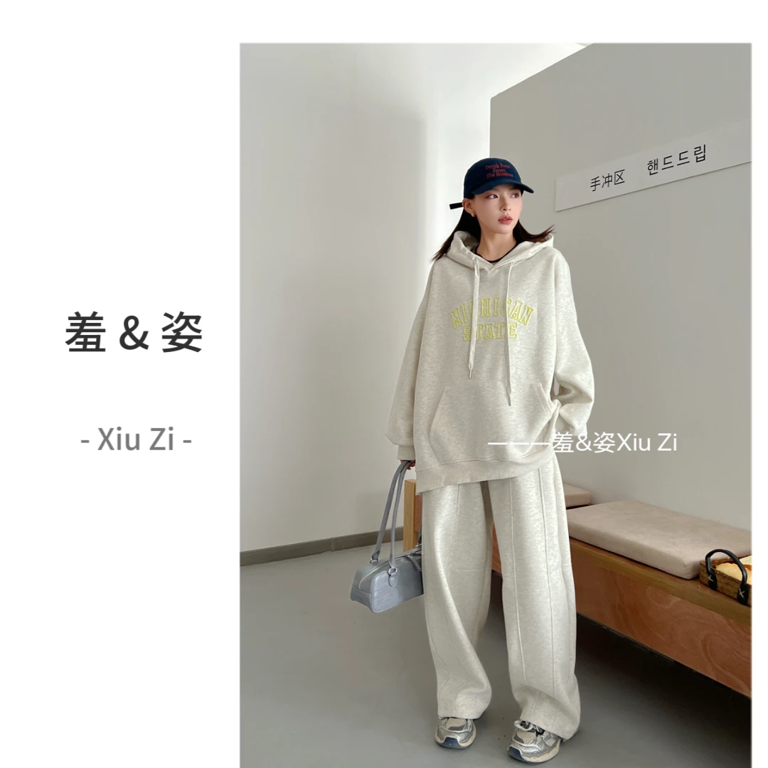 【羞＆姿】  编码：（001-100）  卫衣连帽开衫秋冬设计欧韩款宽松百搭