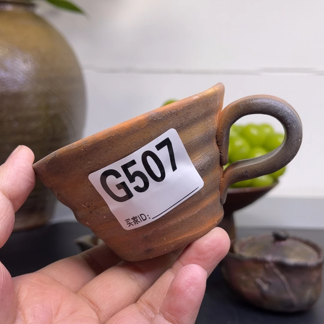 备前烧作品 好看的咖啡杯红**马