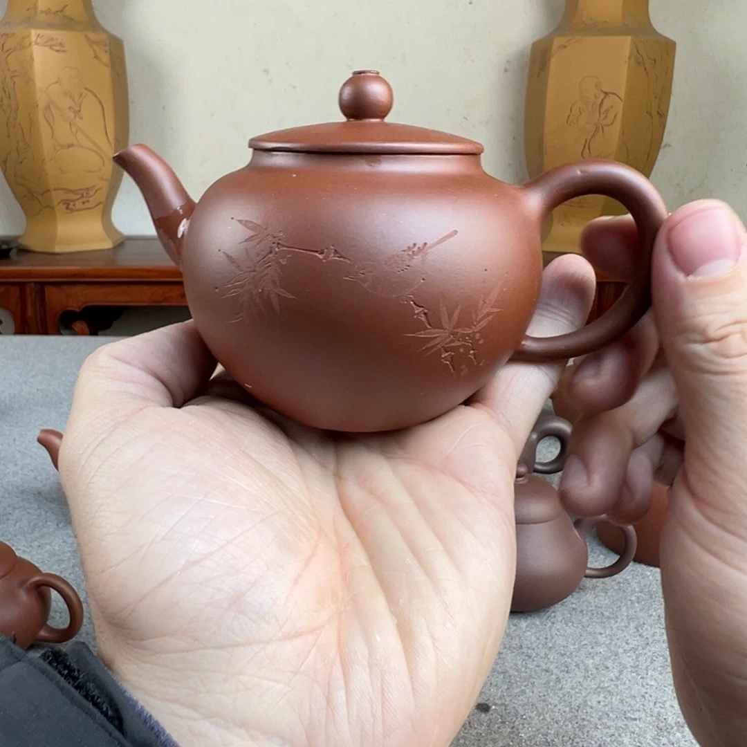 茶壶紫砂宫灯 老清水泥 半手工 170cc
