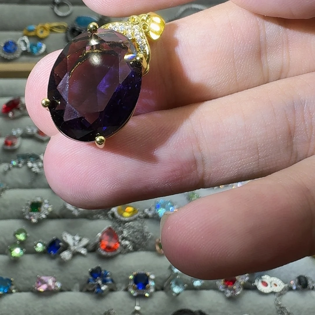 托帕石戒指银S925镶嵌