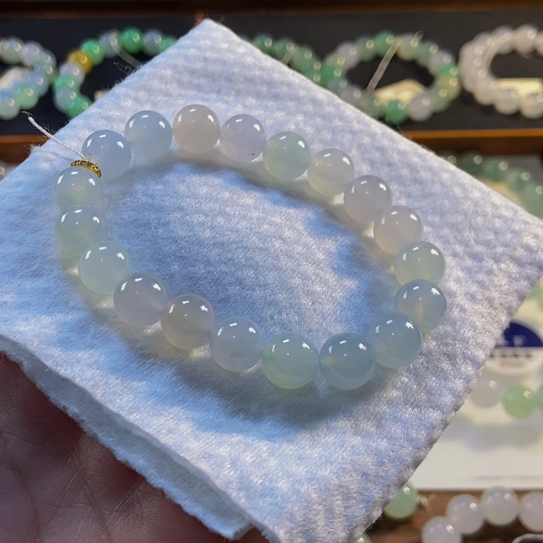 定制翡翠未镶嵌翡翠手串卡9.7