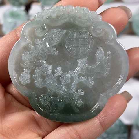 翡翠颈饰未镶嵌鸟语花香喜上眉梢福利