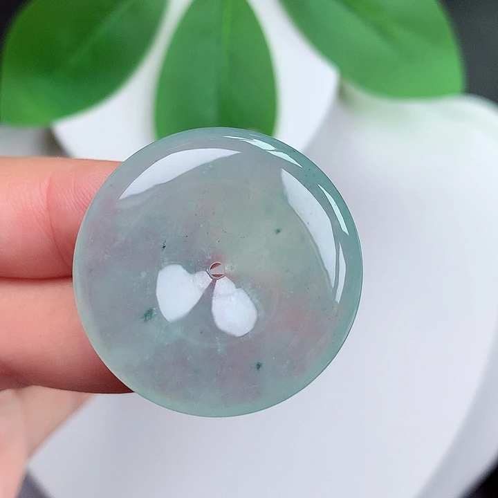 颈饰未镶嵌翡翠平安扣 30.2x6.1mm