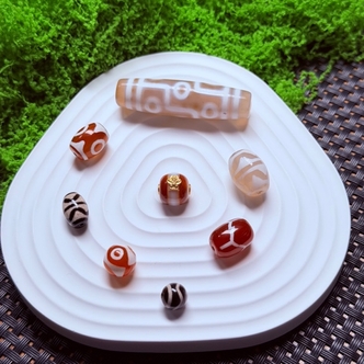 【废墟造物】精工天珠玛瑙单珠文玩配饰 同材质多款式可选