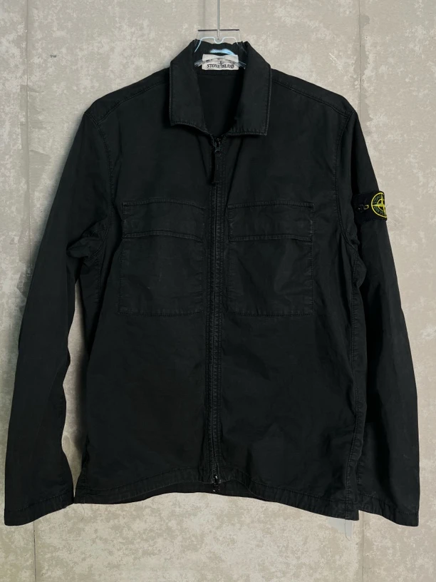 未使用 STONE ISLAND M*1/石头岛黑色袖标Logo双口袋外套/08210