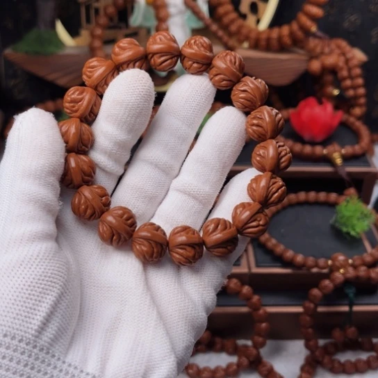 吊坠桃核醉**风16双脊龙手串