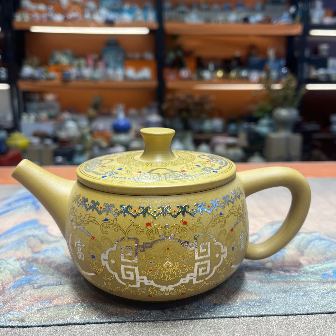 友名 段泥敦煌金银措景南壶一壶四杯小套装送礼功夫茶具-2713