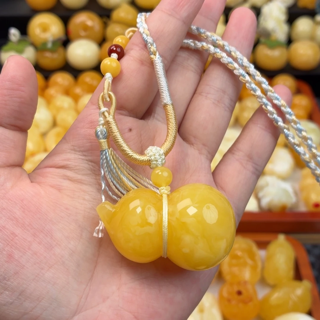 蜜蜡未镶嵌毛衣链蜜蜡