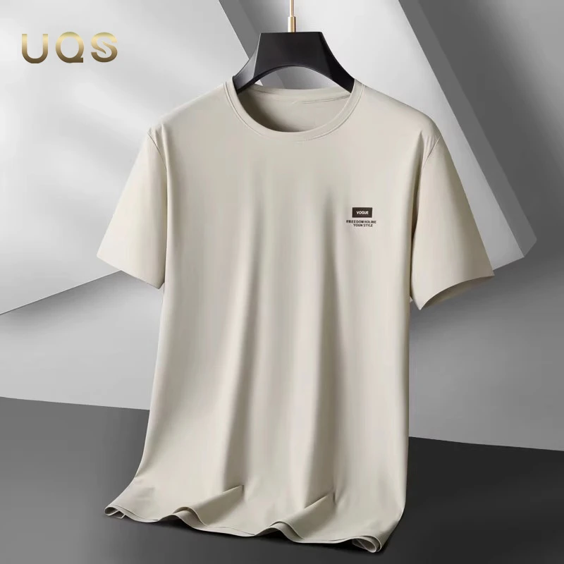 大码男士夏季冰丝凉感速干短袖圆领宽松舒适日常休闲薄款透气高端