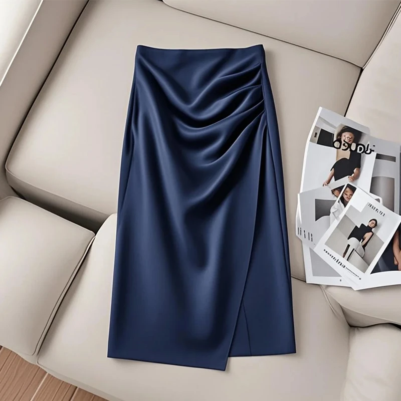 裙子女款爆款夏季新款高级感中长款不规则半身裙a字裙褶皱包臀裙