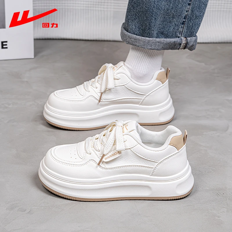回力厚底小白鞋女款2024爆款白鞋增高轻便百搭休闲女鞋运动板鞋
