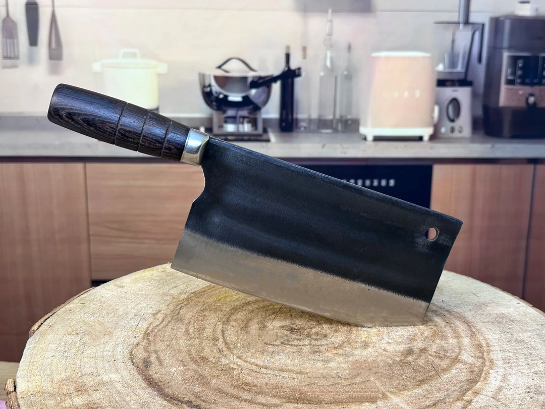 【家用商用 斩切两用】万红1.2斤圆柄全刃手工锻打菜刀