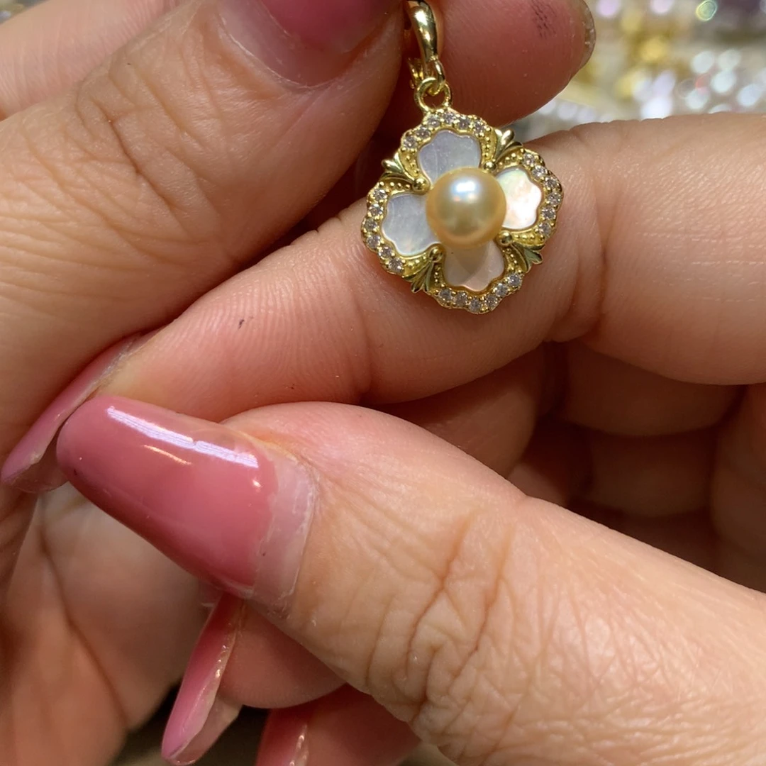 海水珍珠银S925镶嵌颈饰