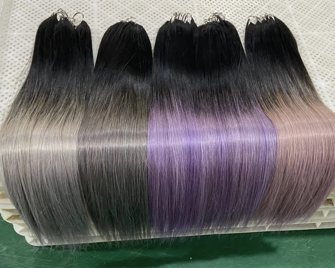 挂耳染无痕羽毛接发巴黎画染发尾挑染手工编织隐形真发