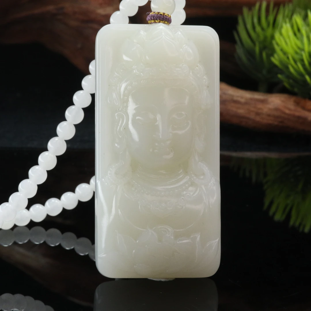 39和田玉老米达观音像/000723上海嘉禾拍卖