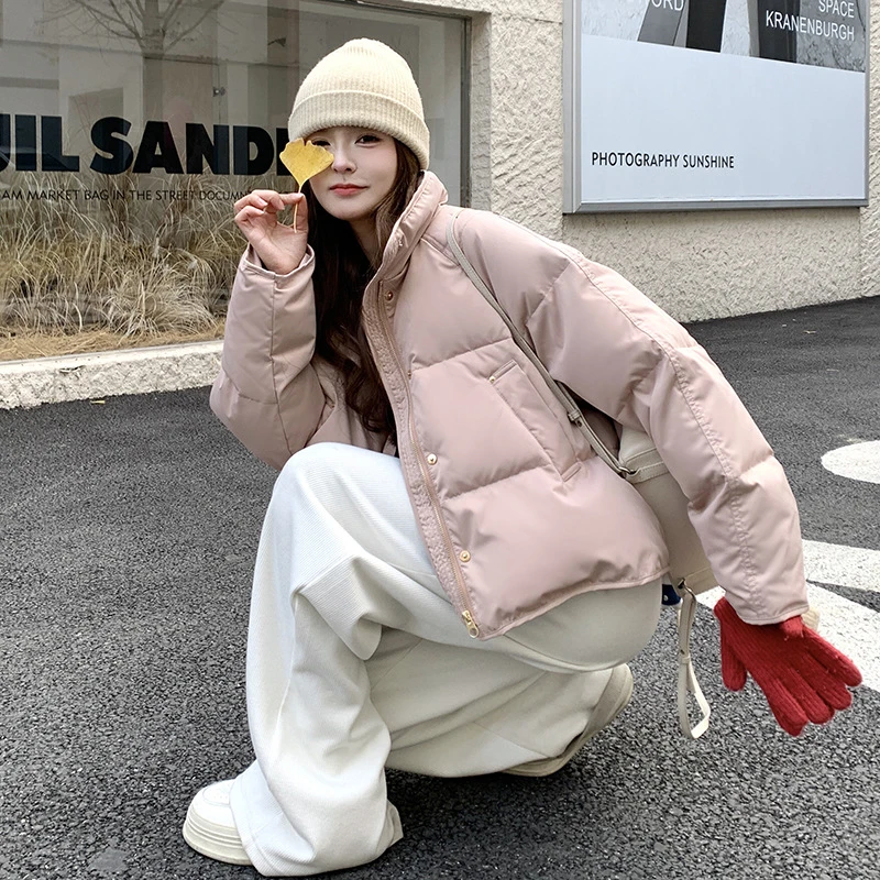 DUCURNO休闲立领羽绒服女冬季2026新款韩版宽松加厚保暖短款外套