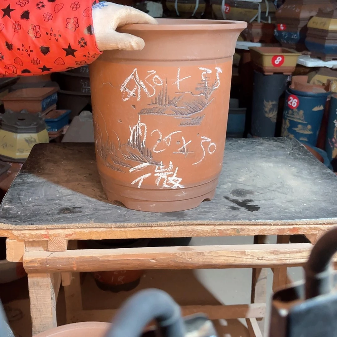 紫砂花盆高桶盆一个