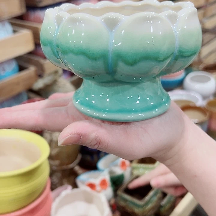 有孔，凑单福利满10元发货陶瓷多肉花盆！