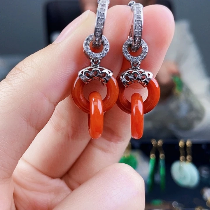 翡翠耳饰未镶嵌饰品